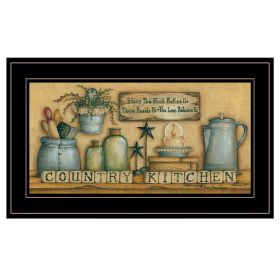 "Country Kitchen" By Mary Ann June, Ready to Hang Framed Print, Black Frame