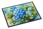 NEW Hydrangeas in Watercolor Doormat Front Door Mat Indoor Outdoor Rugs for Entryway, Non Slip Washable Low Pile, 18H X 27W