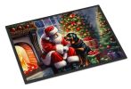 NEW Rottweiler and Santa Claus Doormat Front Door Mat Indoor Outdoor Rugs for Entryway, Non Slip Washable Low Pile, 18H X 27W