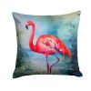 Flamingo Throw Pillow Machine Washable, Indoor Outdoor Decorative Pillow for Couch, Bed or Patio, 14Hx14W