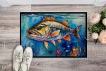 NEW Striped Bass Doormat Front Door Mat Indoor Outdoor Rugs for Entryway, Non Slip Washable Low Pile, 18H X 27W