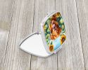Nova Scotia Duck Toller in Sunflowers Compact Mirror Decorative Travel Makeup Mirror for Women Girls Gifts Pocket Makeup Mirror Folding Handheld