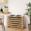 HOMCOM Elegant 72-Bottle Wooden Wine Rack, Stackable Storage, Natural Wood Finish, for Kitchen or Cellar
