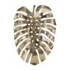 24.8x17.3x2" Gold Monstera Leaf Wall Décor