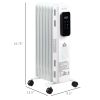 HOMCOM Electric Space Heater, Freestanding 161 Sq. Ft. Fireplace Heater with 3 Modes, Timer, and Remote, 600/900/1500 W, White