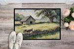 Donkey by the Stone Wall Doormat Front Door Mat Indoor Outdoor Rugs for Entryway, Non Slip Washable Low Pile, 24H X 36W