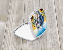 English Setter in Sunflowers Compact Mirror Decorative Travel Makeup Mirror for Women Girls Gifts Pocket Makeup Mirror Folding Handheld