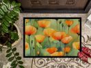 California California Poppies in Watercolor Doormat Front Door Mat Indoor Outdoor Rugs for Entryway, Non Slip Washable Low Pile, 24H X 36W