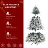 7ft Automatic Tree Structure Single-Sided Pe PVC Material Green Flocking 1687 Branches 450 Lights Warm Color 8 Modes Christmas Tree