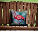 Flamingo Throw Pillow Machine Washable, Indoor Outdoor Decorative Pillow for Couch, Bed or Patio, 14Hx14W