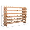 HOMCOM Elegant 72-Bottle Wooden Wine Rack, Stackable Storage, Natural Wood Finish, for Kitchen or Cellar
