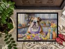 Decorating Easter English Bulldog Doormat Front Door Mat Indoor Outdoor Rugs for Entryway, Non Slip Washable Low Pile, 24H X 36W