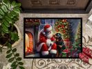 NEW Rottweiler and Santa Claus Doormat Front Door Mat Indoor Outdoor Rugs for Entryway, Non Slip Washable Low Pile, 18H X 27W