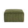 ISABELLA Square Ottoman, Olive Green, Corduroy