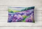 State Watercolor Flowers Throw Pillow Throw Pillow for Indoor Couch Bed Outdoor Patio Washable, New Hampshire Purple Lilac 1685,12Hx16W