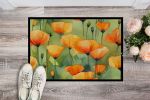 California California Poppies in Watercolor Doormat Front Door Mat Indoor Outdoor Rugs for Entryway, Non Slip Washable Low Pile, 24H X 36W