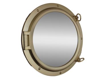 Gold Finish Porthole Mirror 24""