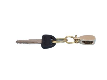 Solid Brass Single Pulley Key Chain 5""