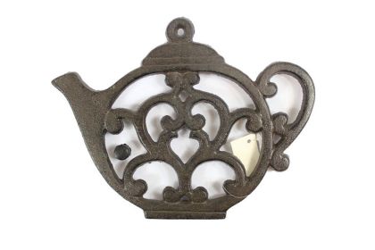 Cast Iron Round Teapot Trivet 8""
