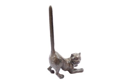 Cast Iron Cat Paper Towel Holder 10""
