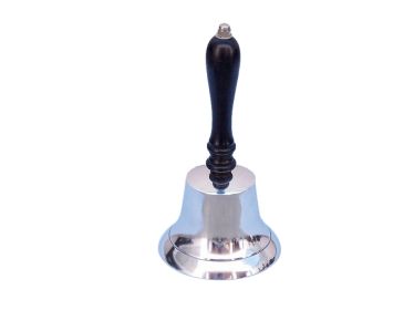 Chrome Handbell with Black Handle 8""