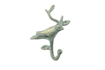 Antique Seaworn Bronze Cast Iron Decorative Bird Hook 6""