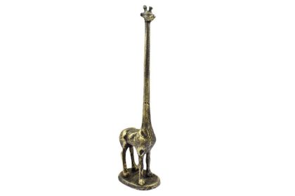 Rustic Gold Cast Iron Giraffe Paper Towel Holder 19""