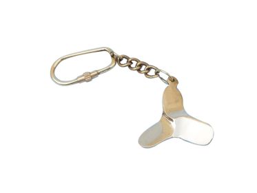 Solid Brass Titanic Propeller Key Chain 5""