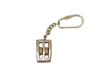 Solid Brass Pulley Key Chain 5""