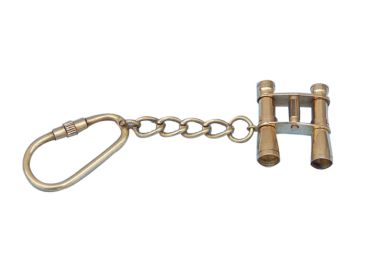 Solid Brass Binocular Key Chain 5""