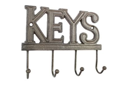 Cast Iron Keys Hooks 8""