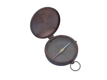 Bronzed Gentlemen's Compass With Rosewood Box 4""