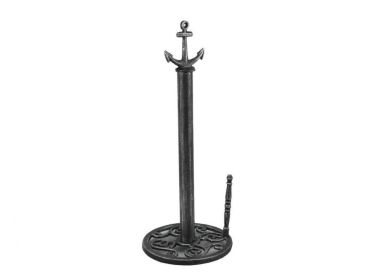 Antique Silver Cast Iron Anchor Paper Towel Holder 16""
