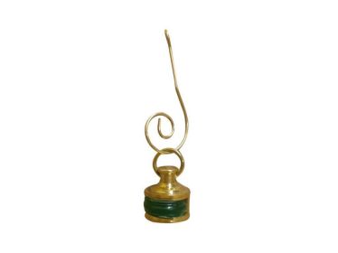 Solid Brass Green Ship Oil Lamp Christmas Ornament 3""