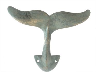 Antique Bronze Cast Iron Decorative Whale Tail Hook 5""