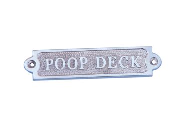 Chrome Poop Deck Sign 6""