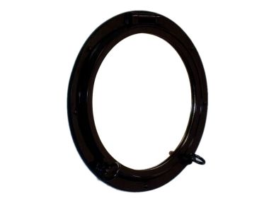Gloss Black Decorative Ship Porthole Window 24""