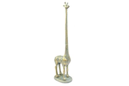 Antique Seaworn Bronze Cast Iron Giraffe Paper Towel Holder 19&quot;