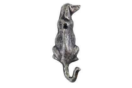 Rustic Silver Cast Iron Dog Hook 6&quot;