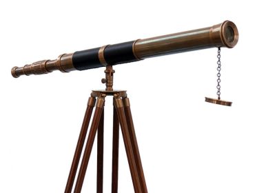 Admiral Floor Standing Antique Brass Telescope 60""