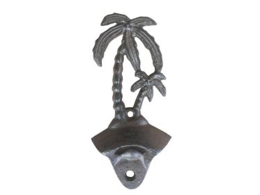 Cast Iron Wall Mounted Palmtree Bottle Opener 6""