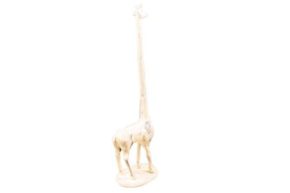 Whitewashed Cast Iron Giraffe Paper Towel Holder 19&quot;