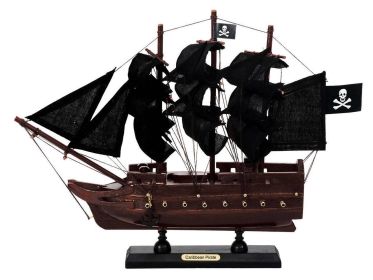 Wooden Caribbean Pirate Black Sails Model Pirate Ship 12""