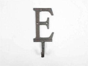 Cast Iron Letter E Alphabet Wall Hook 6""