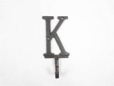 Cast Iron Letter K Alphabet Wall Hook 6""