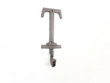 Cast Iron Letter T Alphabet Wall Hook 6""