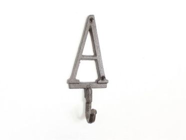 Cast Iron Letter A Alphabet Wall Hook 6""