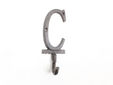 Cast Iron Letter C Alphabet Wall Hook 6""
