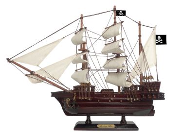 Wooden Captain Kidd's Adventure Galley White Sails Pirate Ship Model 15""