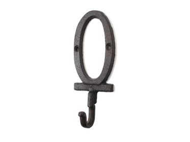 Cast Iron Letter O Alphabet Wall Hook 6""